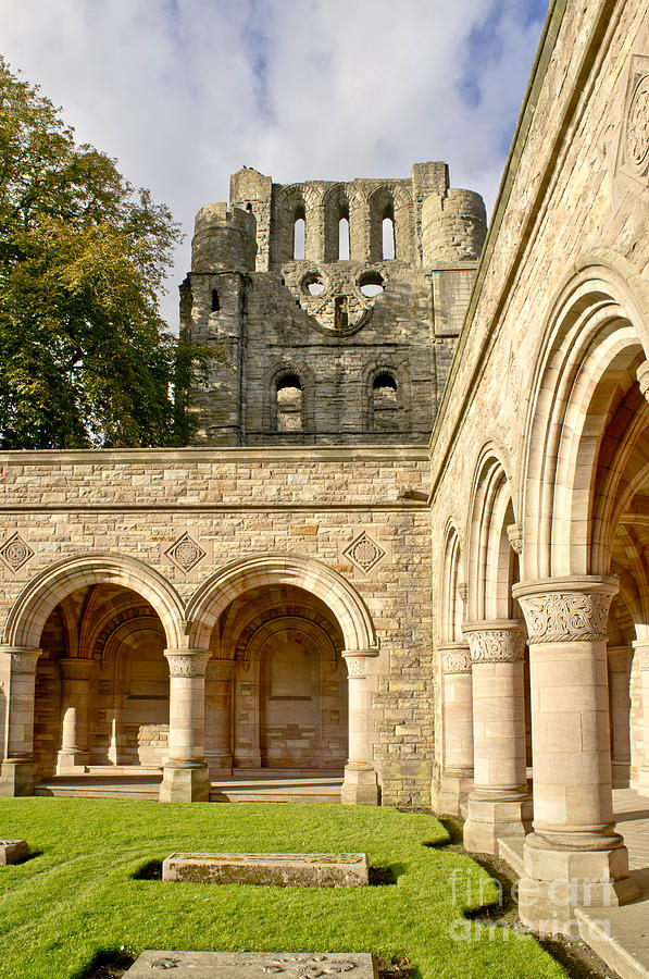 Kelso Abbey ruins and  Roxburghe Aisle memorial cloister. Photograph by Elena Perelman