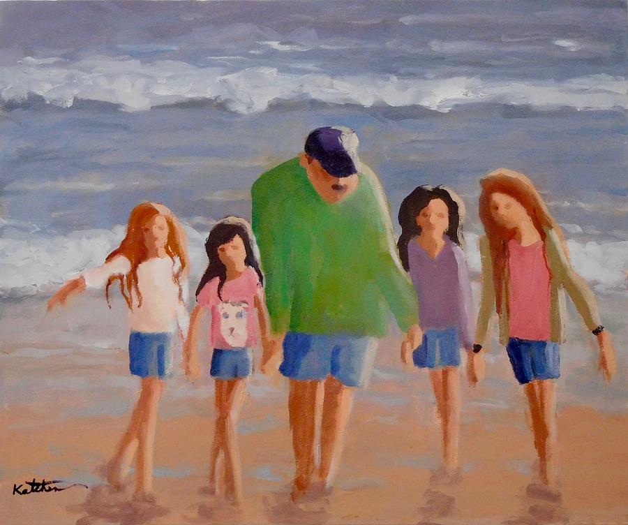 Ken and the Girls Painting by Carole Katchen