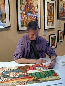 Watercolor Painting - Ken Ferguson At Work During The Celebration by Ken Ferguson Watercolor Painting - Ken Ferguson At Work During The Celebration by Ken Ferguson