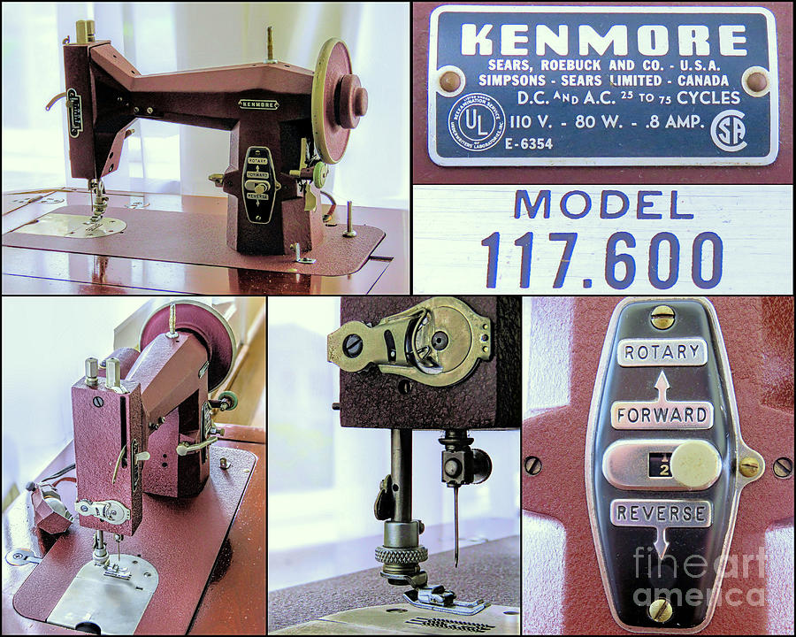 Kenmore Rotary Sewing Machine E6354 Model 117 600  Photograph by Janice Drew