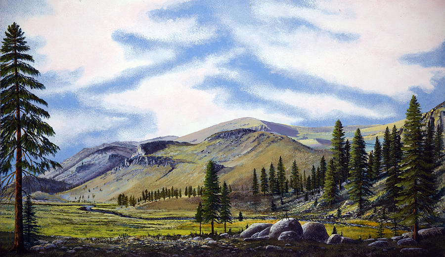 Kennedy Meadows Mural Sketch Painting by Frank Wilson