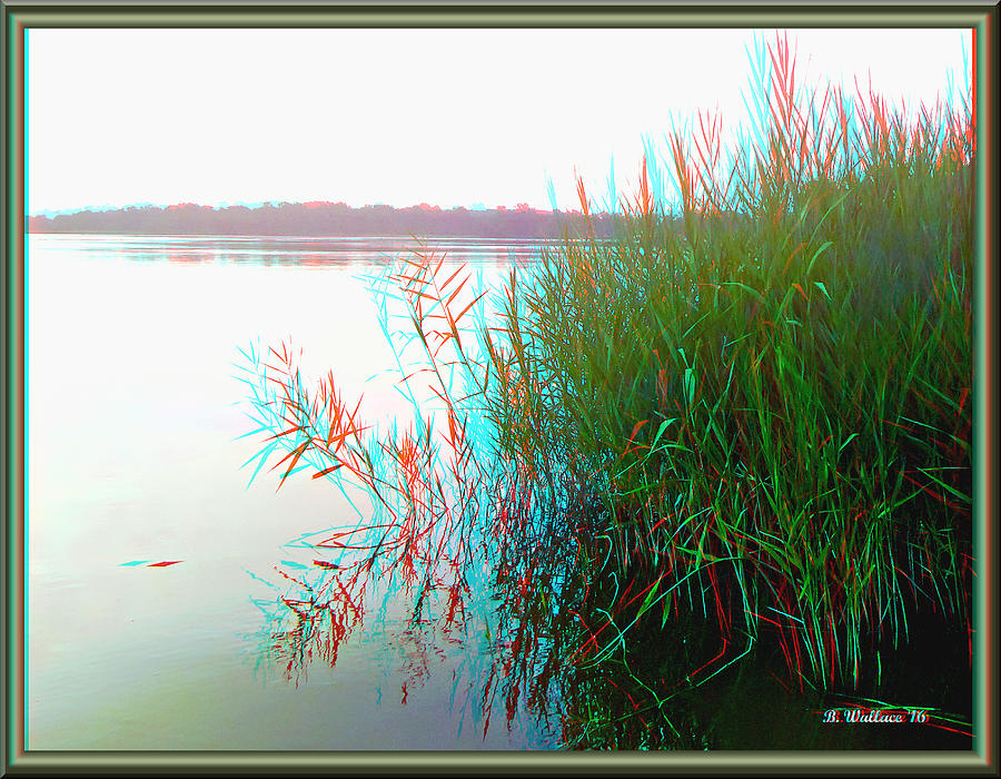 Nature Photograph - Kennersley Pt Marina - Use Red/Cyan 3D Glasses by Brian Wallace