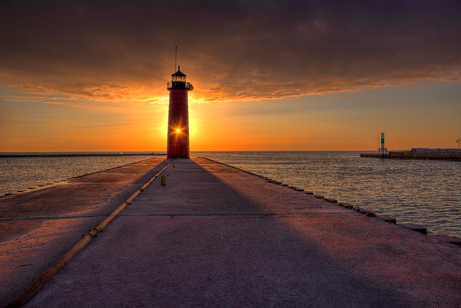 Kenosha Lighthouse Sunrise Photograph by Dale Kauzlaric - Pixels