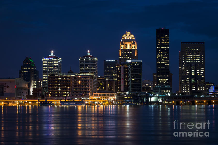 Louisville Photograph - Louisville at Night by Andrea Silies