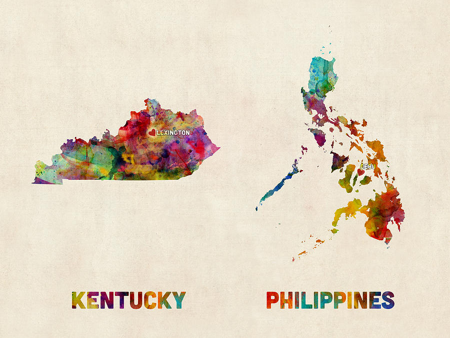 Kentucky Philippines Custom Order Digital Art by Michael Tompsett