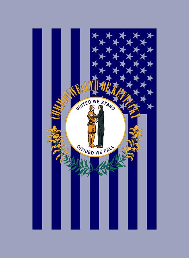 Kentucky State Flag Graphic USA Styling Digital Art by Garaga Designs