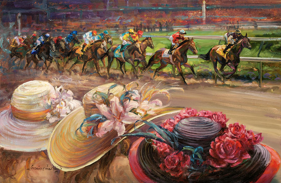 Kentucky Derby Painting - Kentucky Derby Ladies by Laurie Snow Hein