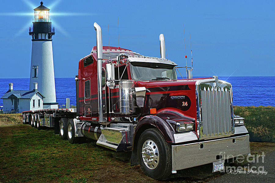 Kenworth Big Rig at the Lighthouse Photograph by Randy Harris