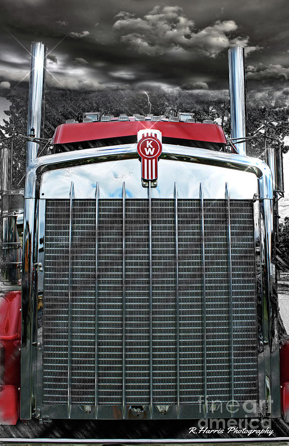 Truck Photograph - Kenworth Grill by Randy Harris