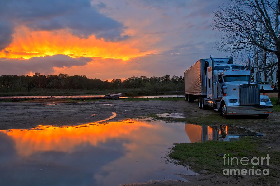 Kenworth Rig At Sunset Photograph by Adam Jewell