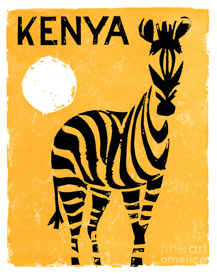 Kenya Africa Zebra Vintage World Travel Art Poster Print 
