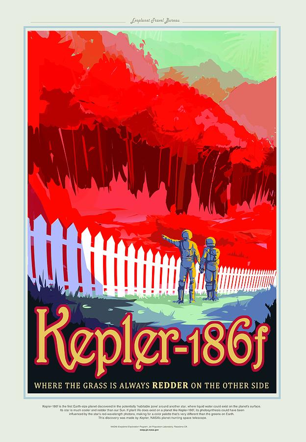 kepler186f   - JPL Travel Poster Painting by Celestial Images