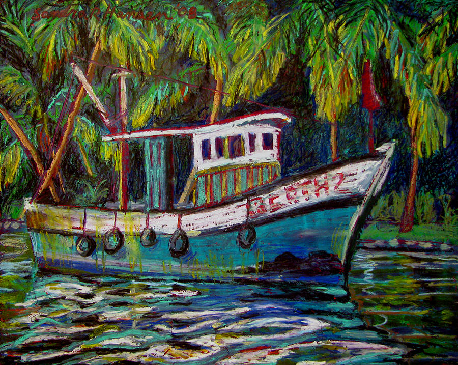 Kerala Fishing Boat  Painting by Art Nomad Sandra  Hansen
