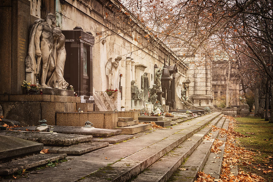 Fall Photograph - Kerepesi Cemetery Budapest by Joan Carroll