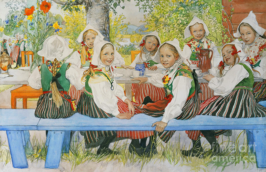 Carl Larsson Painting - Kerstis Birthday by Carl Larsson