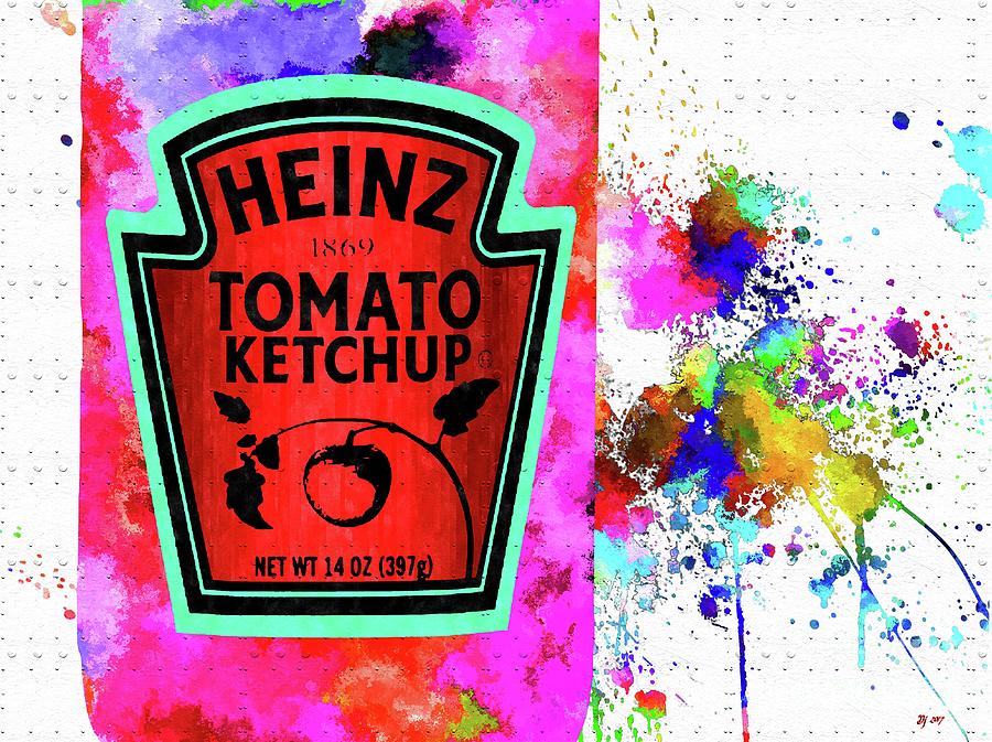 Ketchup Colored Grunge Mixed Media