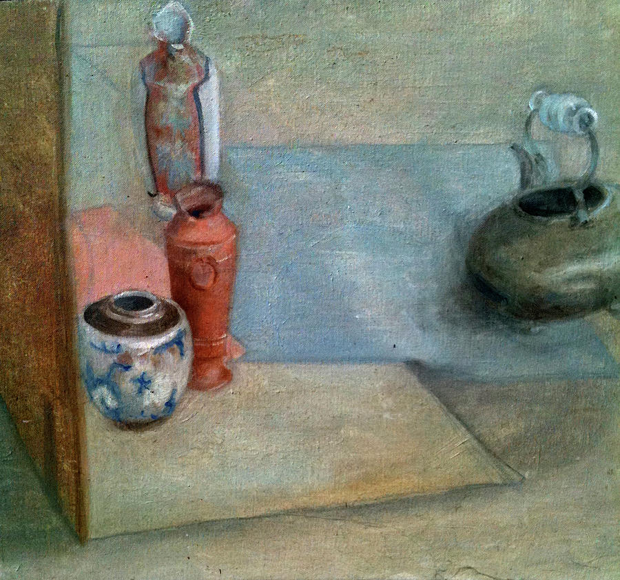 Kettle With Vases Still Life Painting by Tom Smith