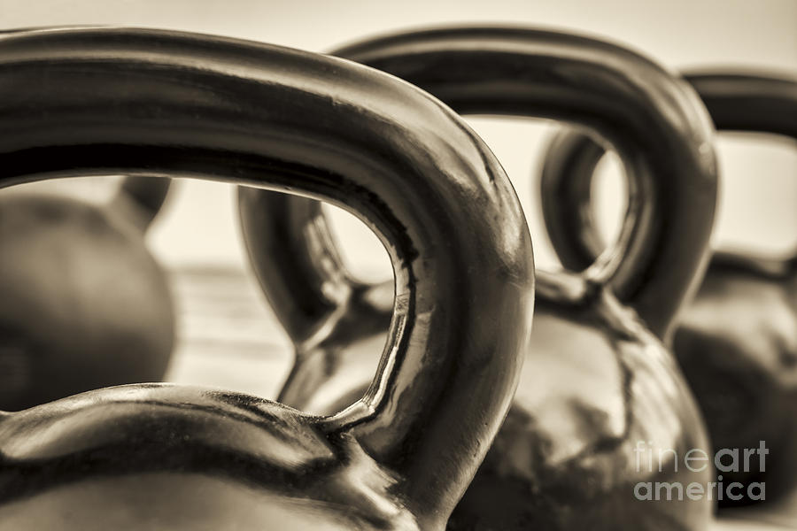 Kettlebells - Black And White Abstract Photograph by Marek Uliasz