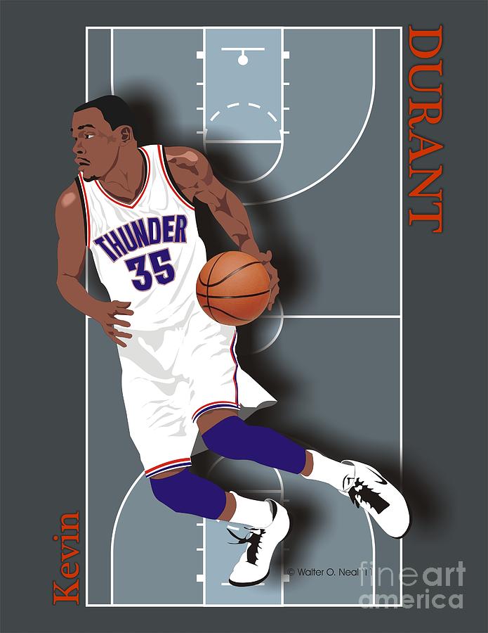 Kevin Durant Digital Art - Kevin Durant, No. 35 by Walter Neal