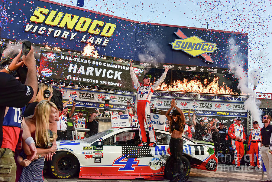 Kevin Harvick in the winners circle at Texas Motor Speedway Photograph by Paul Quinn