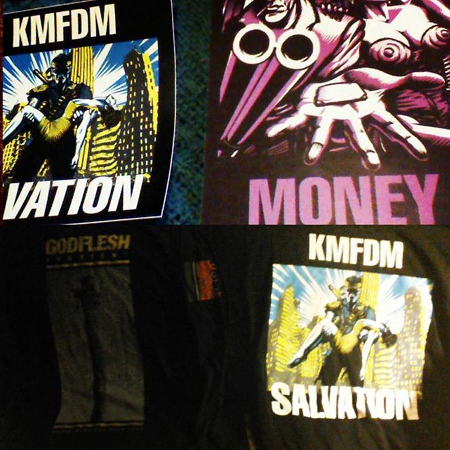 Industrial Photograph - Kewl kmfdm Schwag And A Couple by XPUNKWOLFMANX Jeff Padget