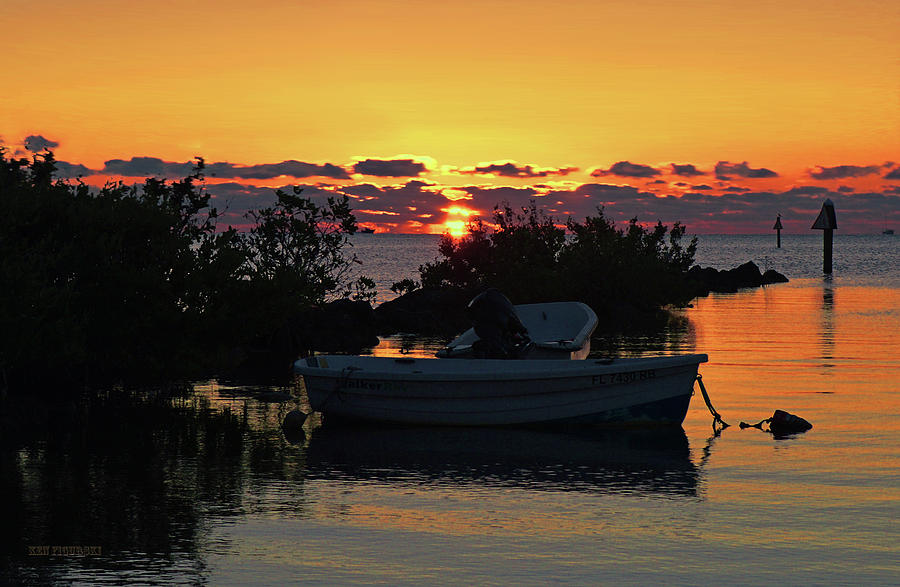 Key Largo Sunrise Boats Photograph by Ken Figurski