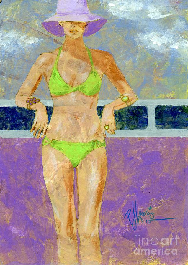 Key Lime Bikini Painting by PJ Lewis