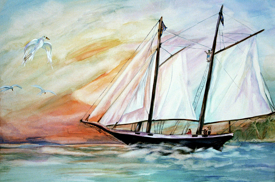 Key West Ahoy Painting by Mary Silvia