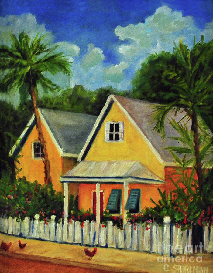 Key West Cottage Painting by Carolyn Shireman - Fine Art America