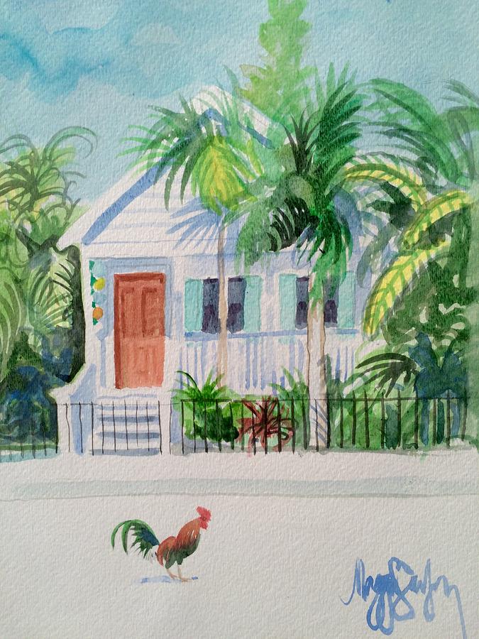Key West Cottage Painting by Maggii Sarfaty