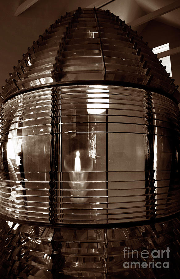 Key West Fresnel Lens Sepia Photograph by Skip Willits