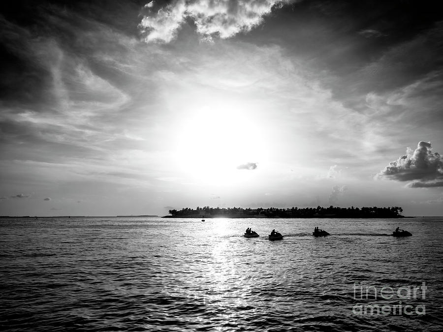 Key West Jet Skis at Sunset Photograph by John Rizzuto