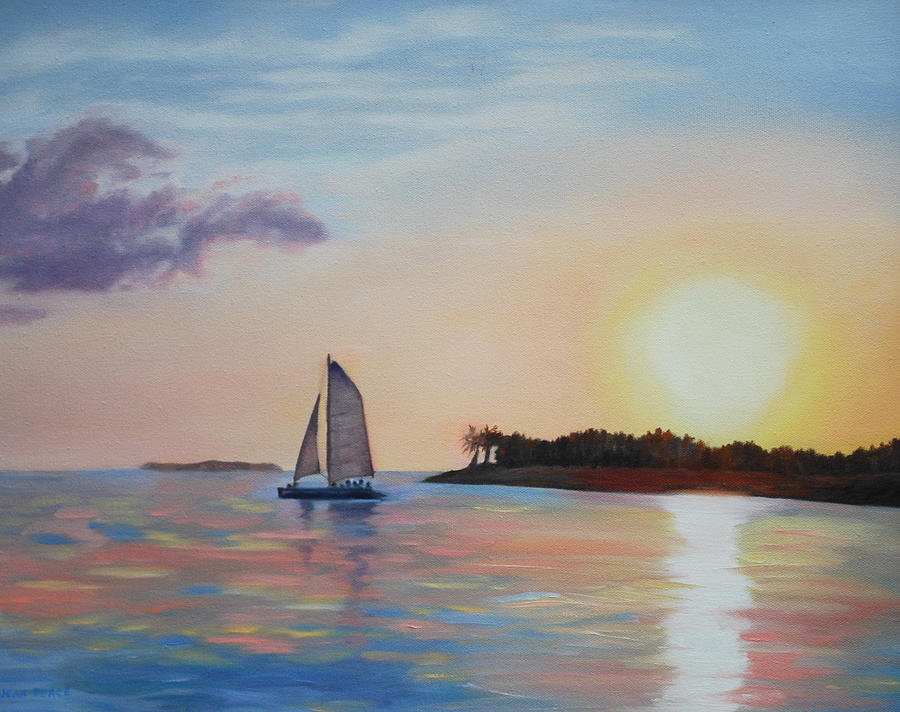 Sunset Painting - Key West Sunset by Jean Peace
