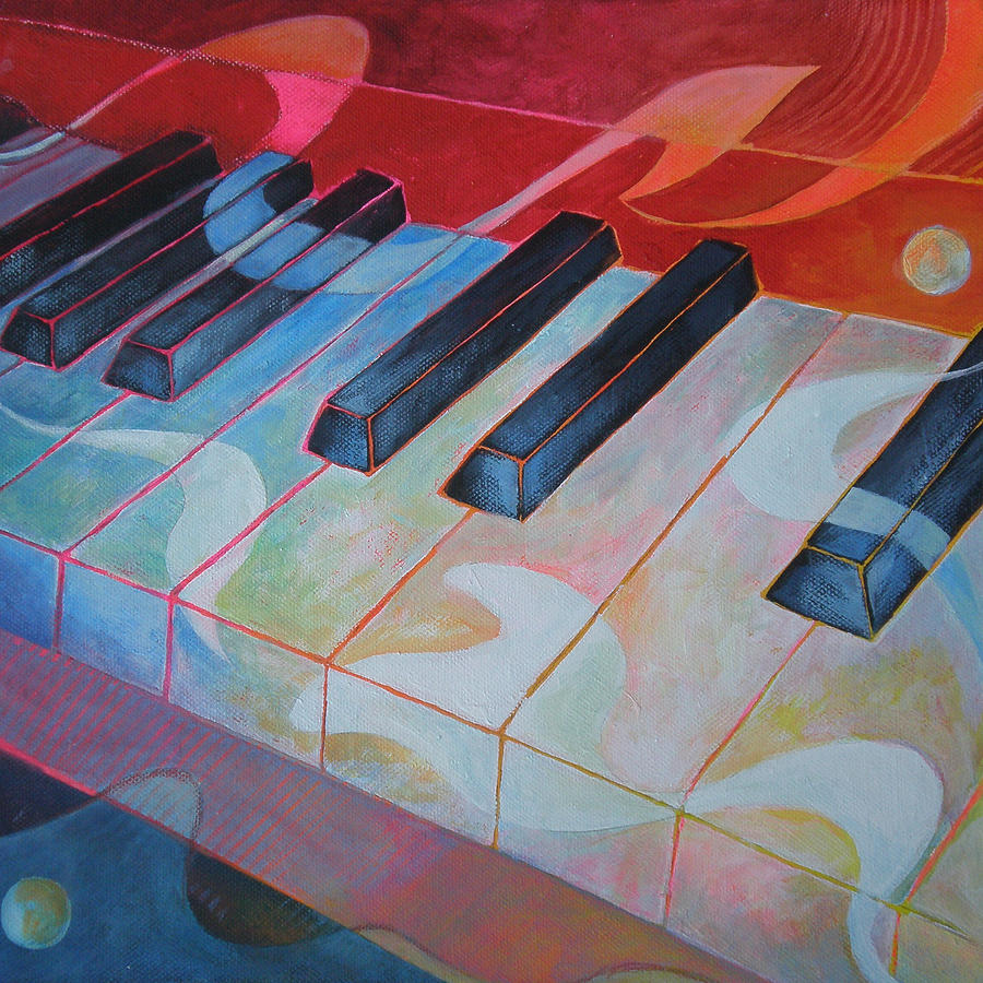 Musical Notes Painting - Keyboard Rhythms by Susanne Clark