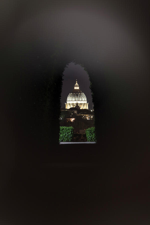 Keyhole in Rome at Night  Photograph by John McGraw