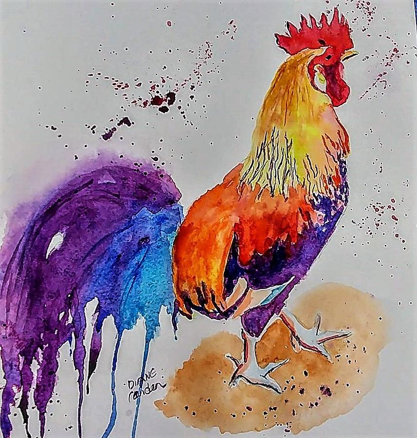 Keywest Rooster Painting by Diane Carder | Fine Art America