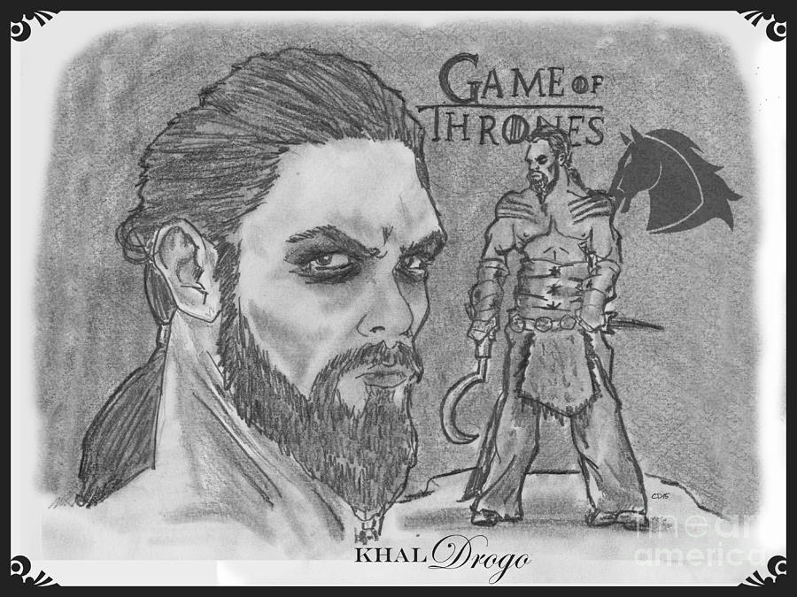 Khal Drogo -Dothraki Warlord Drawing by Chris DelVecchio