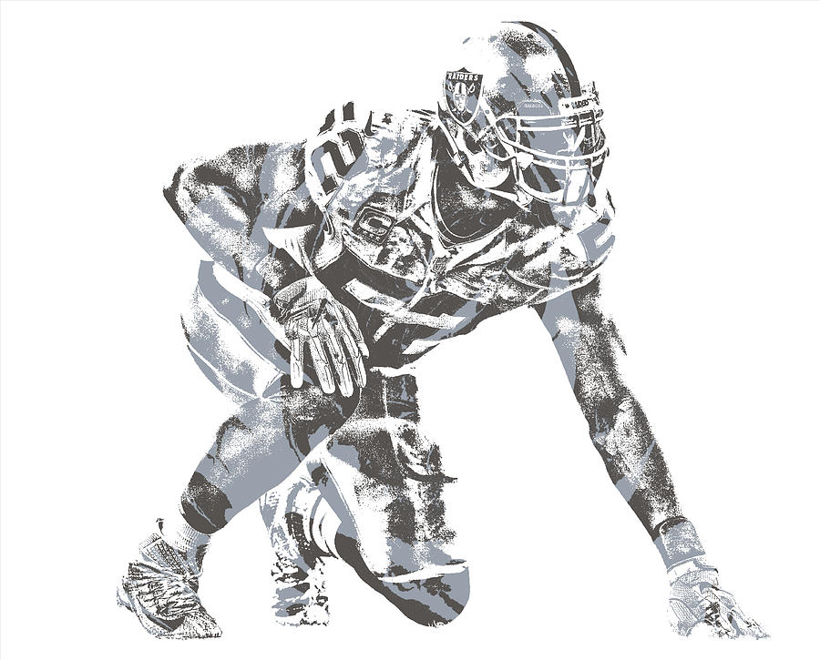 Khalil Mack OAKLAND RAIDERS ABSTRACT ART 1 by Joe Hamilton