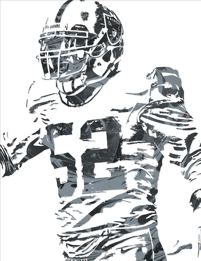 Khalil Mack OAKLAND RAIDERS PIXEL ART 1 T-Shirt by Joe Hamilton