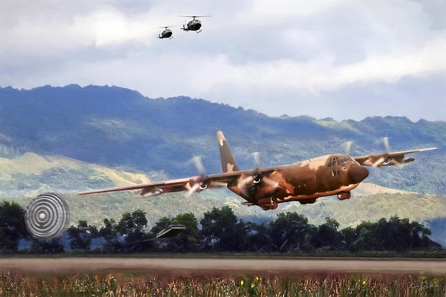 Khe Sanh LAPES C-130A Digital Art by Peter Chilelli