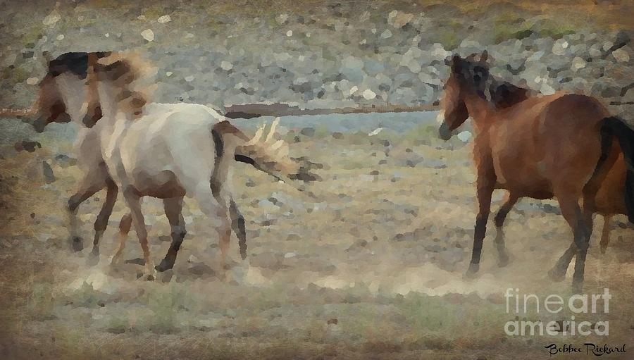 Desert Photograph - Kickin Up Dust Painting by Bobbee Rickard