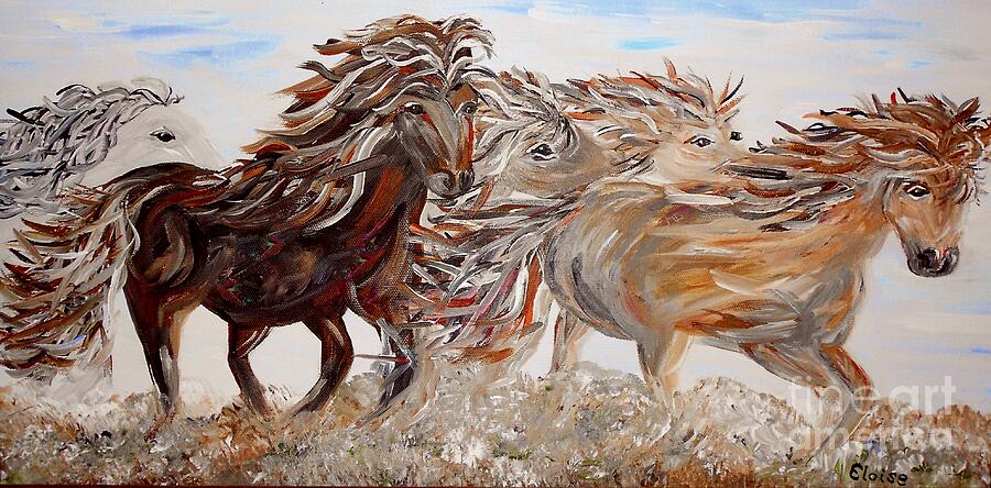 Kicking up Dust Painting by Eloise Schneider Mote