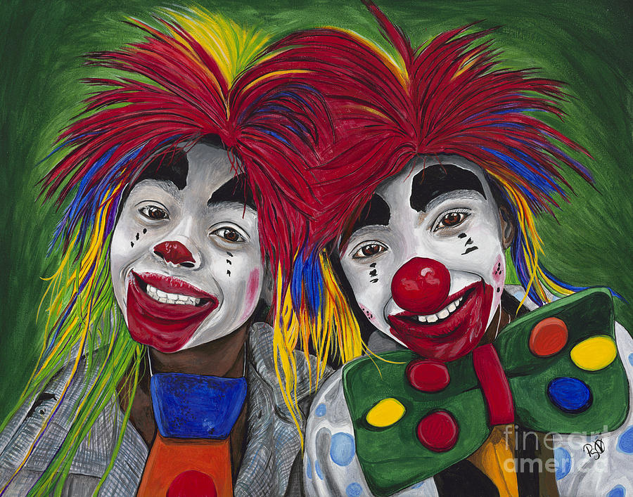 Kids Painting - Kid Clowns by Patty Vicknair