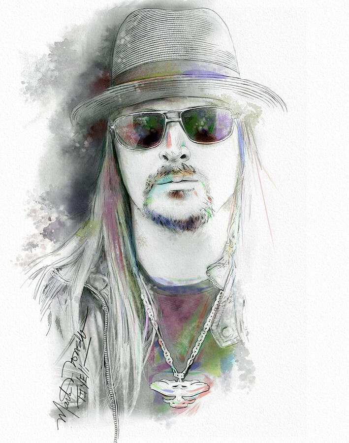Kid Rock Portreyed. Painting by Mark Tonelli