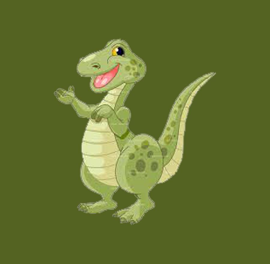 Dinosaur Painting - Kiddies Dinosaur T-shirt by Herb Strobino
