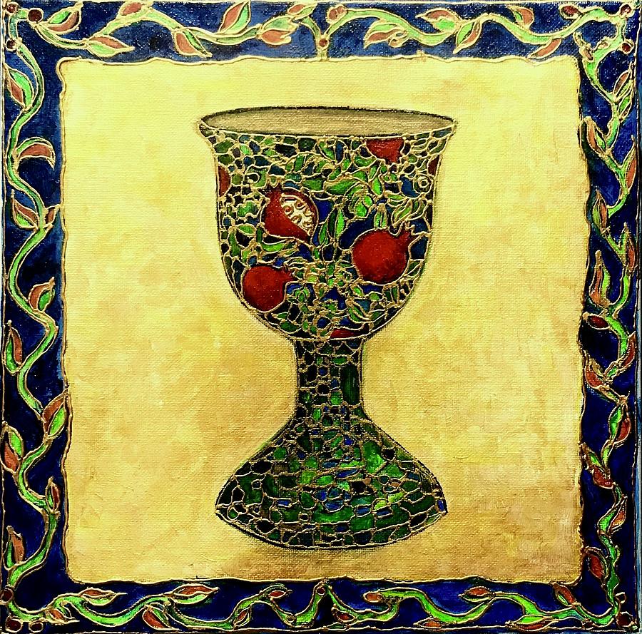 Kiddush Cup #1 Painting by Rae Chichilnitsky