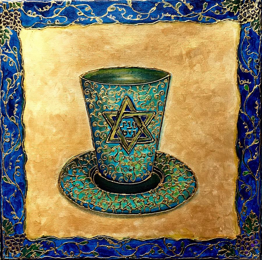 Kiddush Cup #2 Painting by Rae Chichilnitsky
