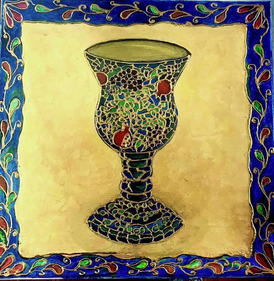 Kiddush Cup #3 Painting by Rae Chichilnitsky