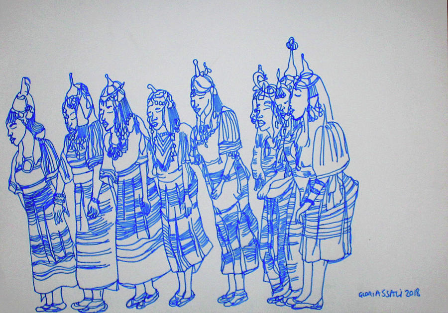 Kidi Gorane or Kidi Gourane Traditional Dance Chad Painting by Gloria Ssali