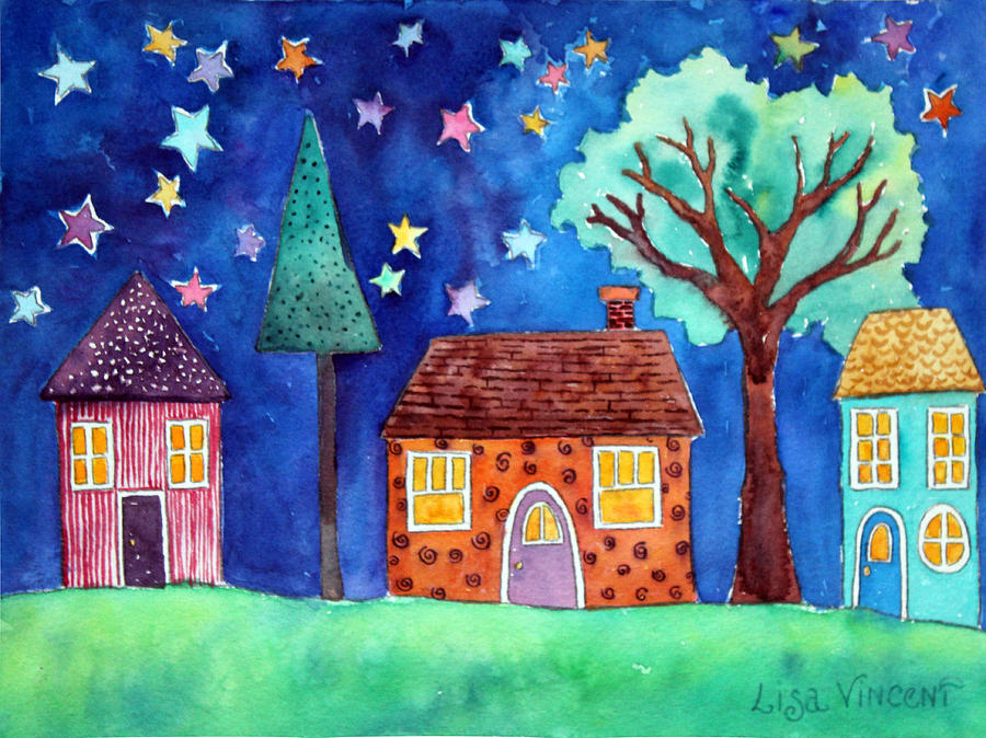 Candy Stars Painting by Lisa Vincent